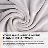 Super Absorbent Quick Dry No-Frizz Soft Microfiber Hair Towel Wrap for Curly, Coily or Tight Hair with Robust Elastic Strap for Drying and Plopping 20x40 inch, Gray