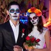 BASEMMAHER Rose Flower Crown Headband Day of the Dead Halloween Frida Mexican Rainbow Floral Crown Garland Headwear Hair Wreath Hair Accessories for Women Halloween Party Costume Headpiece