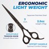 Bucchelli 7 Inch Hair Cutting Scissors Professional - Japanese 440A Barber Scissors 7 Inch - Salon Scissors for Hair -Micro Bevel Edge with Adjustable Tension Knob - Hair Shears Black (Black Right 7")