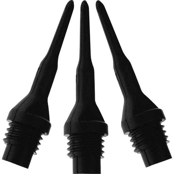 Viper Dart Accessory: Tufflex II 1/4" Thread Soft Tip Dart Points, Black, 500 Pack