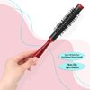 Small Round Brush for Blow Drying, 1.2 Inch Mini Quiff Roller Brush with Metal Thermal Barrel and Stiff Nylon Bristles Salon Blowout Styling Hair Brush for Women Wet Dry Curling Short Thin Hair Bangs