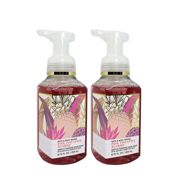 Bath & Body Works Pink Pineapple Sunrise Gentle Foaming Hand Soap 8.75 Ounce 2-Pack (Pink Pineapple Sunrise)
