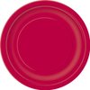 Ruby Red Solid Round Dinner Paper Plates - 9" (Pack of 16) - Durable & Eco-Friendly Disposable Tableware - Perfect for Parties & Celebrations
