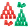 yeesport Sport Stacking Cups, 24pcs Sports Stacking Cups Speed Training Game for Challenge Competition Travel Party Gift for Kids and Adults (Red+Green)