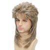 Sabosi Mullet Wig Blonde 80s Men Wig,Punk Rocker Hair Party Daily Halloween Costumes Long Wigs