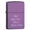 Zippo Lighter - Personalized Message Engraved on Backside Unique Colored Windproof Lighter (Purple #24747)