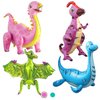 4Pack Giant 3D Dinosaur Balloons for Birthday Party Decorations,Cute Self Standing 3D Dino Aluminium Foil Balloons,Inflatable Animal Balloons for Kids Birthday Party Supplies