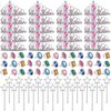 96 Pcs Princess Pretend Party Costume Dress Up Play Set Includes 24 Crown Tiaras, 24 Star Wands, 48 Pcs Little Girl Jewel Rings, Princess Girls Party Favors Costume Party Play Set for Little Girls