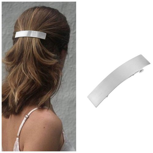 Erimberate Bohemian Geometric Bar Hair Clip Metal Rectangle Hair Barrette Silver Chunky Headclip Exaggerated Headwear Decorative Hair Accessories Jewelry for Women and Girls