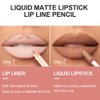 BINGBRUSH Colors Liquid Matte Lipstick and Lipliner Pack Set, Lip Tint Long Lasting 24 Hour Waterproof Velvet Nonstick Cup Lipgloss Lip Stain Pigmented Lip Makeup Gift Sets (1Pc 02#)
