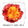 Haomye Flower Hair Clips Red Tinsel Dahlia Floral Hair Barrettes Tropic Daisy Hairpins Summer Beach Headpiece Floral Hairclip Accessories for Women 2PCS (red)