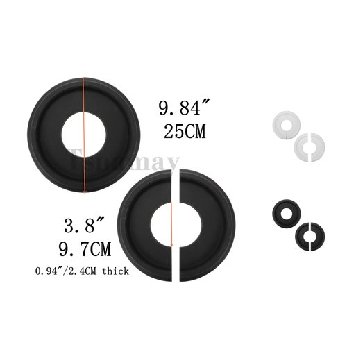 Tsnamay 2Pairs Black Ceiling Medallion Ceiling Fan Light Covers,Split Ceiling Light Medallion for Light Fixtures and Ceiling Fans,9.84" OD x 3.8" ID