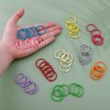 Antner 50PCS Metallic Loose Leaf Binder Rings 1 1/5 Inch Colorful Book Rings, Metal Steel Paper Rings Keychain Key Rings Index Cards Notebook Rings for School Office, 10 Colors