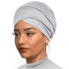 XTREND 1 Piece Head Wrap Solid Color Halo Turban Fashion Headband Extra Wide Full Head Coverage Bandana Soft Breathable Turban for Women (Light Gray)