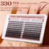 Focipeysa Manga Lash Clusters Wispy Eyelash Extensions 330Pcs Anime Lashes Extension Natural Eyelash Clusters 8-16mm Individual Eyelash Extension Bottom Lashes