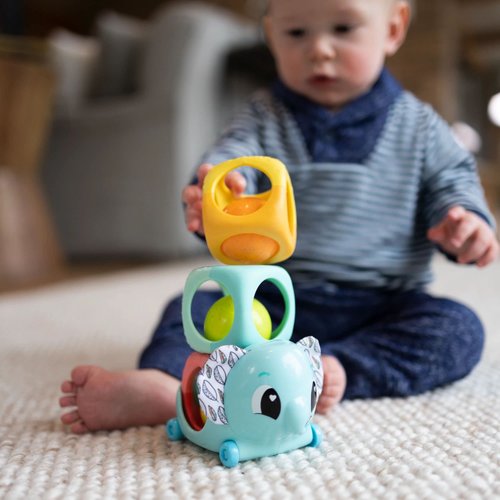 Lamaze Stack, Rattle & Roll Stacking Blocks - Baby Blocks for Fine Motor Skill Development - Baby Stacking Toys for Sensory Play - Baby Easter Basket Stuffers - Ages 6 Months and Up