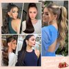 Cephermer Ponytail Extension 22'' 24'' Long Wavy Straight Claw Clip in Pony Tails Hair Extensions Natural Looking Synthetic Hairpiece for Women Silver Gray