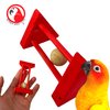 Bonka Bird Toys Rattle Cylinder Puzzle Foot Talon Parrot Cage Toy, African Grey, Amazon, Macaw, and Other Similar Breed Sizes. (2486 Red)