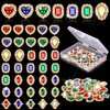 35 Pieces 3D Luxury Nail Art Nail Gems Nail Crystals Gold Nail Diamonds Rhinestones Metal Alloy Glass Rhinestones Nail Charms with Storage Box for Nail Decor DIY Craft Jewelry Making (Classic Style)