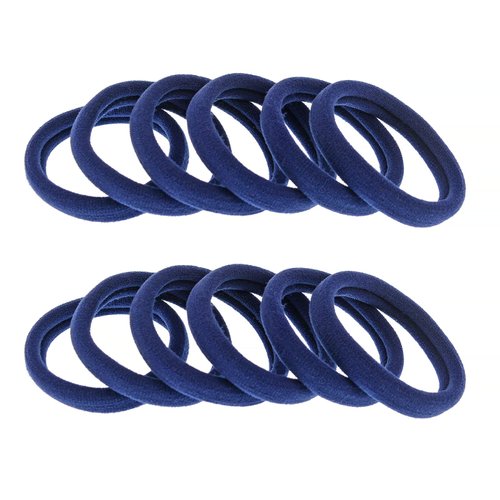 50 Pcs Thick Hair Ties Seamless Hair Bands Ponytail Holder Soft No Break Hair Bands for Women (navy blue)