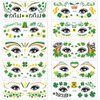 Shamrock Tattoo Stickers St. Patrick's Day Temporary Tattoos Face Tattoo Decals St Patrick’s Day Party Art Decoration Supplies 20sheets