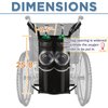 ZHEEYI Dual Oxygen Tank Holder for Wheelchiars, Oxygen Cylinder Bag with Adjustable Zippers and Mesh Storage Pockets Fits Most Oxygen cylinders, Black