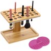 Bamboo Brush Makeup Cosmetic Air Drying Rack Tower Acrylic Folding Brushes Dryer Holder Display Organizer Stand with Silicone Brush Cleaner Mat Support Tray(26 Hole, FULLY ASSEMBLED) – MK288B