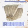 Ice White Tape in Hair Extensions Human Hair for Women,Ice White Seamless Skin Weft Tape in Soft Straight 100% Real Human Hair Extensions Tape ins Invisible Hair Extensions 14Inch Glue in Extensions