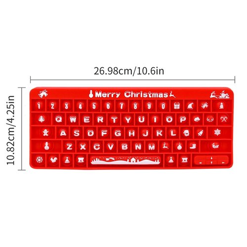 Christmas Push Toy Pop Bubble Fidget Sensory Toys Push It Pop Fidget Toys Christmas Keyboard Shape, Pop Silicone Popper Toy Learning Materials Game Gift for Kids (Christmas)