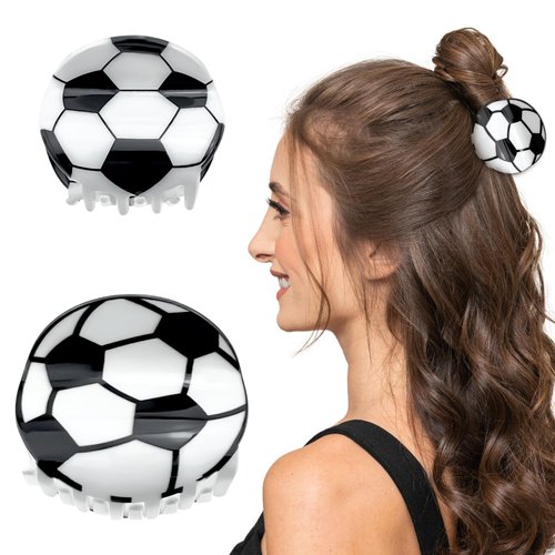 2 Pcs Football Hair Claw Clips Sports Hair Clips Fancy Non-Slip Hair Barrettes Vintage Hair Jaw Clamps Hair Updo Grip Hair Accessories for Women Girls