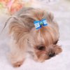 YOY 24 pcs/12 Pairs Adorable Grosgrain Ribbon Pet Dog Hair Bows with Elastic Rubber Bands - Doggy Kitty Topknot Grooming Accessories Set for Long Hair Puppy Cat