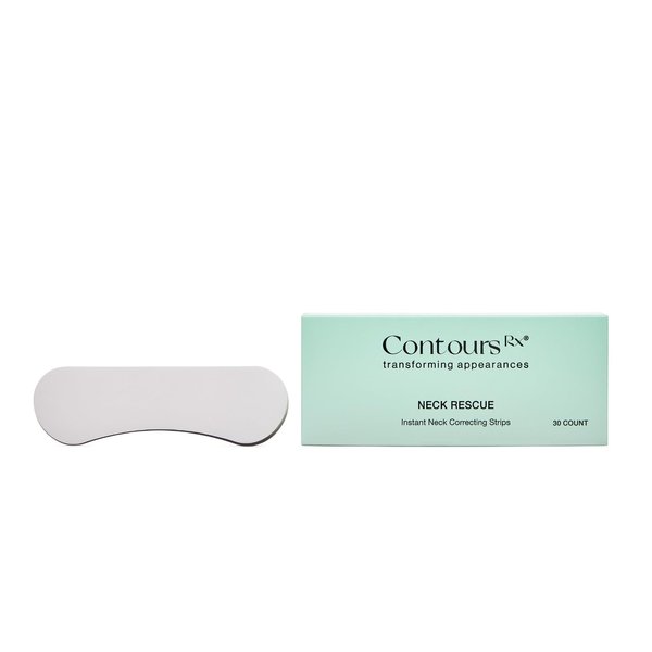 Contours RX Neck Rescue - Anti-Aging Neck Strips for Crepey Skin - Tighten, Lift and Firm Fine Lines and Wrinkles - Long Lasting Treatment - Organic, Hypoallergenic, Latex Free (30 Count)