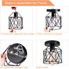 Licperron Hallway Light Fixtures Ceiling Mount, E26 E27 Retro Black Industrial Semi Flush Mount Ceiling Light for Porch Hallway Kitchen Farmhouse Lighting, 2 Pack, RV Light Fixtures, UL Approval