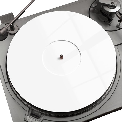 PRO SPIN White Acrylic Turntable Mat - Platter Slipmat for 12" Vinyl Vintage Record Player - Antistatic Cover, Reduces Noise & Sounds From Static & Dust - Tighter Bass Quality, Record Player Mat