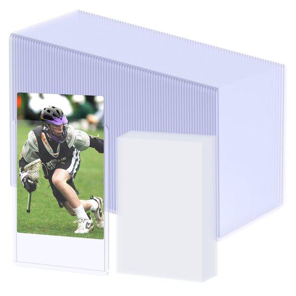 100 Top Loaders for Cards, Hard Baseball Card Protectors, BlissBoard 3" x 4" Card Sleeves Hard Plastic for Sports Card, Pokemon Card (100 Toploaders & 100 Penny Sleeves) 35 Pt Top Loaders