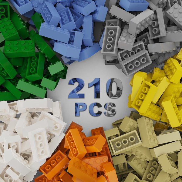 WEBRICK 210 Pcs Classic Building Bricks, 2x4 Bulk Bricks, Compatible with Lego Parts and Pieces, Creative Building Block Toys for Boys Girls Ages 6 7 8 9 10 Year Old