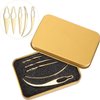 5 Pieces Dreadlocks Tool Sisterlocks Craft Dreadlocks Hair Extensions Locs Tightening Accessories Easyloc Hair Tool Crochet with 1 Metal Gift Box for Different Locs (Gold)