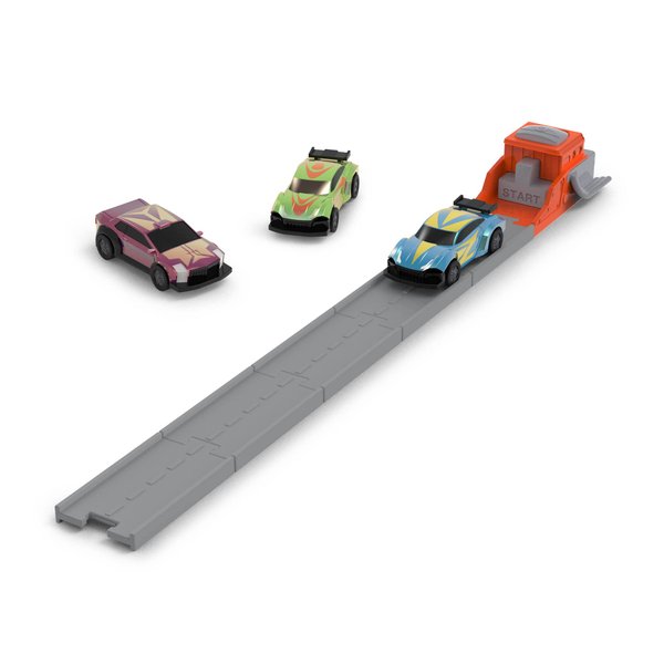Driven by Battat – Nitro Launcher – Toy Car Race Track Set – 3 Sports Cars, 5 Racing Tracks & Launcher – Compatible with Pocket Playsets – Gift for Kids 3+