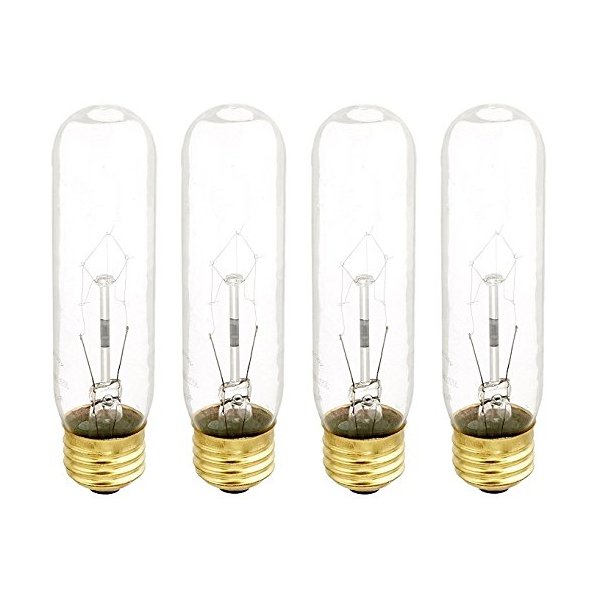Bulbrite B60T10C 60-Watt Incandescent T10 Tubular Bulb, 120V, Clear (4)
