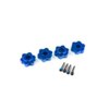 Traxxas 8956X Wheel Hubs, Hex, Aluminum (Blue-Anodized) (4)/ Screw Pins (4)