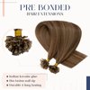 Hairro Pre Bonded U Tip Cold Fusion Hair Extension Human Hair Flat Tip Keratin Stick Straight Nail Tipped Pre-bonded Hair Extensions For Women 100 Strands 50g 16" #4P27 Medium Brown Mix Dark Blonde