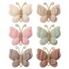 6 Pcs Handmade Cute Butterfly Barrettes, Knitted Hair Pins and Hair Styling Accessories for Girls and Teens