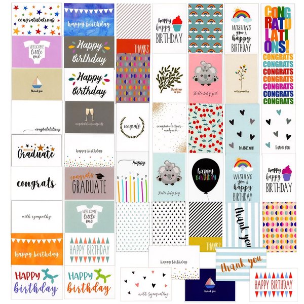 Best Paper Greetings 48 pack All Occasion Greeting Cards Box Set with Envelopes for Birthday, Wedding, Graduation, Congrats, Thank You, 48 Assorted Designs, Blank Inside (4x6 In)