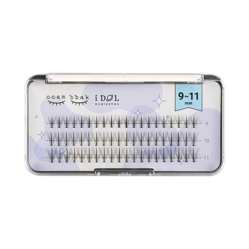 CCAMBBAK I-dol Looks So Natural False Eyelashes Handmade Lightweight Individual Lashes Extension Lengthening Wisps Authentic K-Beauty Fake Eyelashes (W type 9-11mm mix (Black))