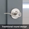 Kwikset Satin Nickel Keyed Lever Door Handle with Lock, Reversible, Pick Resistant Smartkey Security - For Front Doors and Bedrooms