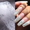 SILPECWEE 20 Rolls Lace Nail Foil White and Black Nail Transfer Foil Flower Nail Art Foil Decals Holographic Foil for Nails Manicure Stickers for DIY Acrylic Nails Decoration