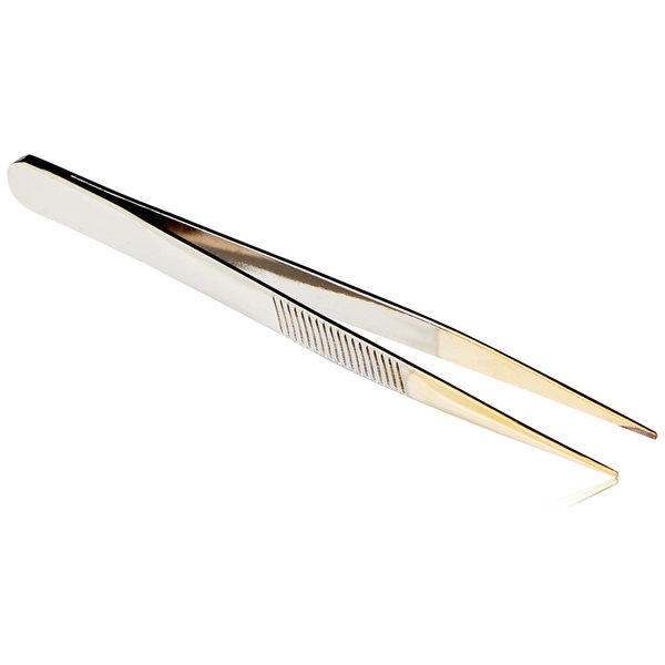 Mundial Gold Pointed Tweezers for Ingrown Hair Removal