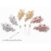 Missgrace Bridal Crystal Leaf Rose Gold Hair Pins Women Crystal Headpiece Wedding Rose Gold Leaf Hair Pins Clip Hair Jewelry Wedding Hair Accessories Set of 5