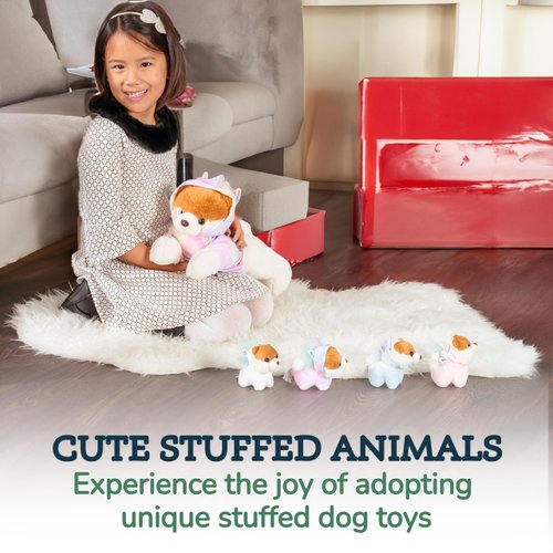 PixieCrush Bernese Dog Stuffed Animals with Babies Inside - 5-Piece Set of Mommy and Puppies Plush for Imaginative Play - Soft Cuddly Companion for Kids - Stuffed Animals for Girls Ages 3 to 8 Years