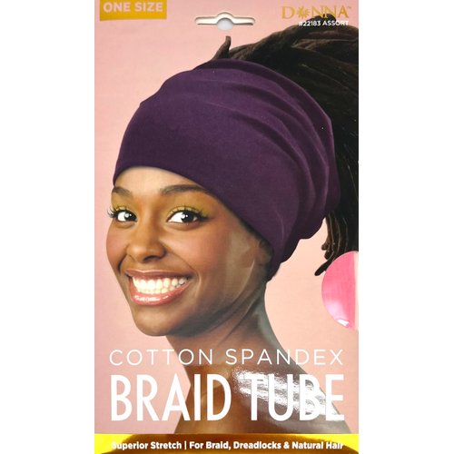 DONNA Cotton Spandex Braid Tube, Braid Tube for Women’s Hair for Face Wash for Makeup Hair Accessories Headbands, Head Wrap for Women PINK Color